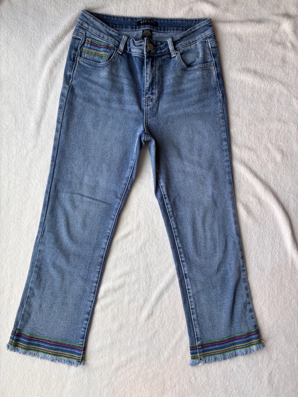 Women's Embroidered Ankle Crop Jeans